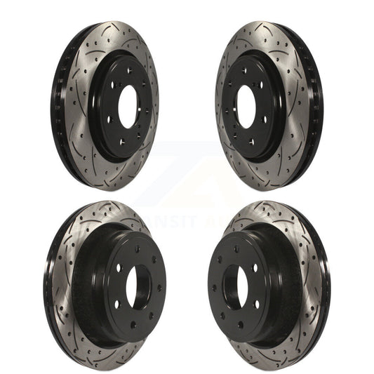[Avant + Arrière] Kit de disque (percé rainuré revêtu) de frein pour 2012-2014 Ford F-150 avec 7 Lug Wheels KD-100227