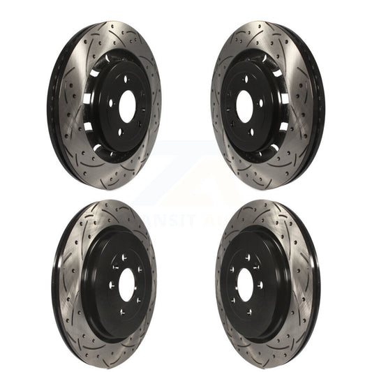 [Avant + Arrière] Kit de disque (percé rainuré revêtu) de frein pour Ford Explorer Taurus Flex Police Interceptor Utility Sedan Lincoln MKS MKT Special Service KD-100232