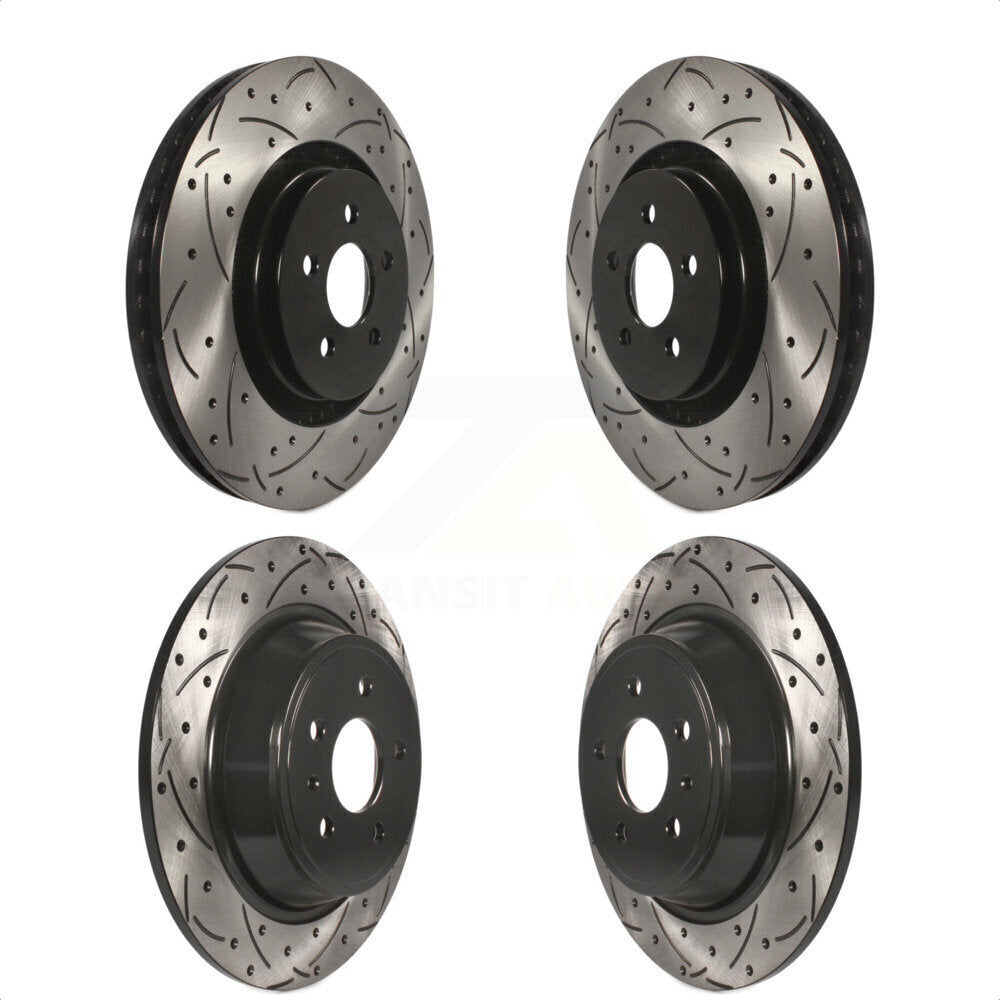 [Avant + Arrière] Kit de disque (percé rainuré revêtu) de frein pour 2017 Lincoln MKX Continental avec 14mm Wheel Lugs KD-100240 par DS-One