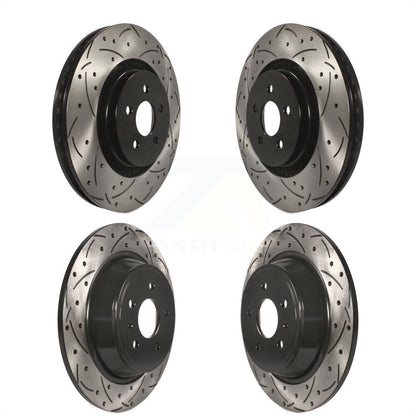 [Avant + Arrière] Kit de disque (percé rainuré revêtu) de frein pour 2017 Lincoln MKX Continental avec 14mm Wheel Lugs KD-100240 par DS-One
