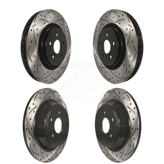 [Avant + Arrière] Kit de disque (percé rainuré revêtu) de frein pour 2017 Lincoln MKX Continental avec 14mm Wheel Lugs KD-100240 par DS-One