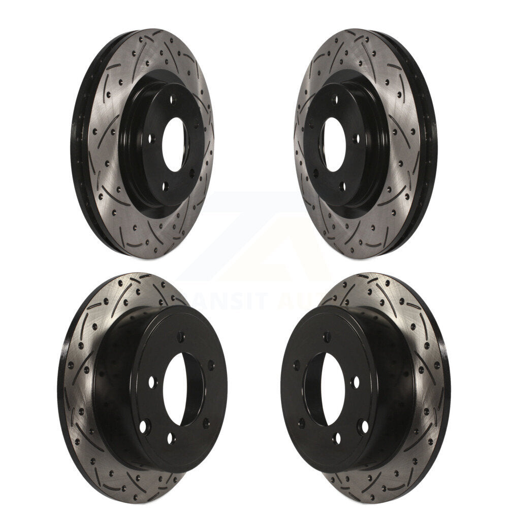 [Avant + Arrière] Kit de disque (percé rainuré revêtu) de frein pour Jeep Patriot Dodge Compass Caliber Chrysler Avenger Sebring 200 KD-100248