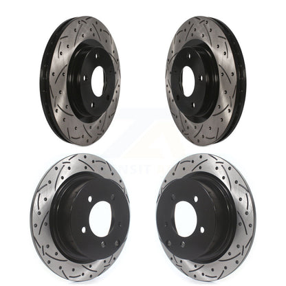 [Avant + Arrière] Kit de disque (percé rainuré revêtu) de frein pour Jeep Patriot Compass Chrysler Dodge Avenger Mitsubishi Sebring Lancer 200 Outlander Sport RVR KD-100249