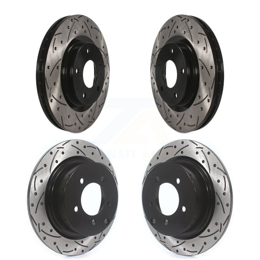 [Avant + Arrière] Kit de disque (percé rainuré revêtu) de frein pour Jeep Patriot Compass Chrysler Dodge Avenger Mitsubishi Sebring Lancer 200 Outlander Sport RVR KD-100249