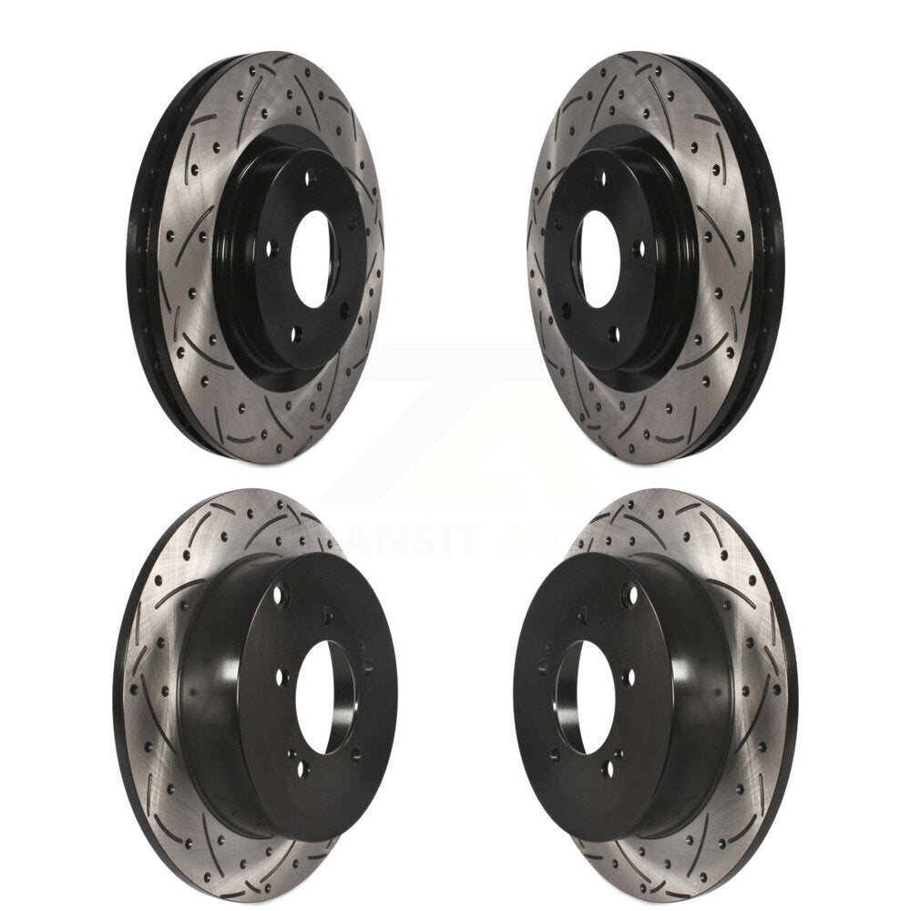 [Avant + Arrière] Kit de disque (percé rainuré revêtu) de frein pour Mitsubishi Outlander KD-100250