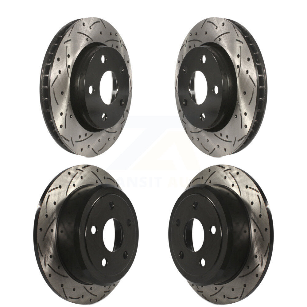[Avant + Arrière] Kit de disque (percé rainuré revêtu) de frein pour Jeep Wrangler JK KD-100252