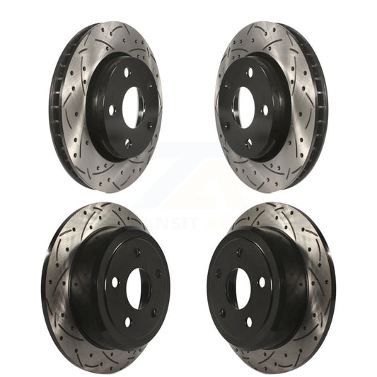 [Avant + Arrière] Kit de disque (percé rainuré revêtu) de frein pour Jeep Wrangler JK KD-100252