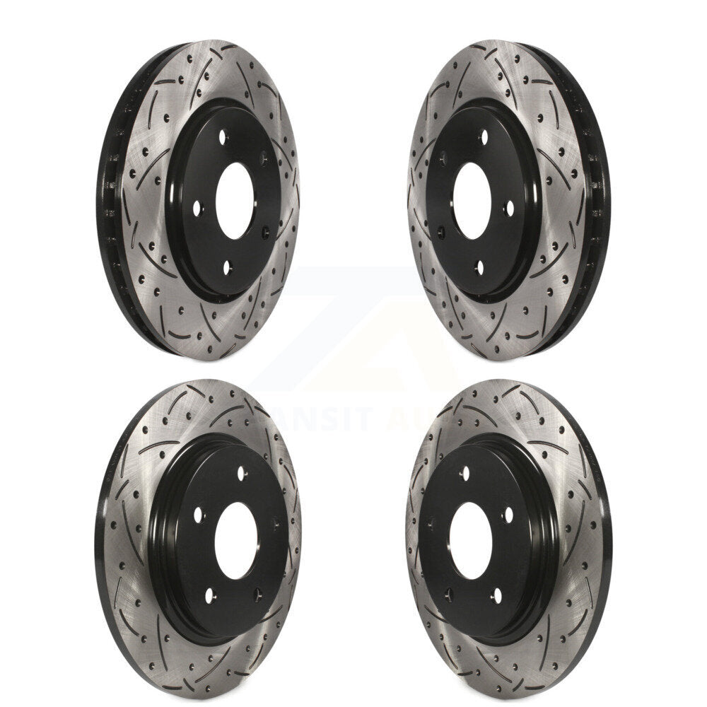 [Avant + Arrière] Kit de disque (percé rainuré revêtu) de frein pour Dodge Grand Caravan Chrysler Town & Country Journey Volkswagen Routan Ram C/V KD-100253