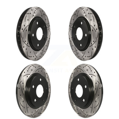 [Avant + Arrière] Kit de disque (percé rainuré revêtu) de frein pour Dodge Grand Caravan Chrysler Town & Country Journey Volkswagen Routan Ram C/V KD-100253