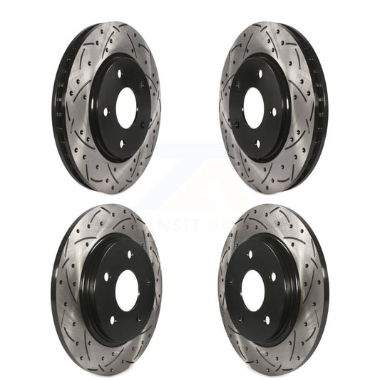 [Avant + Arrière] Kit de disque (percé rainuré revêtu) de frein pour Dodge Grand Caravan Chrysler Town & Country Journey Volkswagen Routan Ram C/V KD-100253