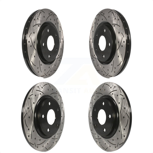 [Avant + Arrière] Kit de disque (percé rainuré revêtu) de frein pour Dodge Grand Caravan Journey Chrysler Town & Country Ram C/V Volkswagen Routan KD-100257 par DS-One