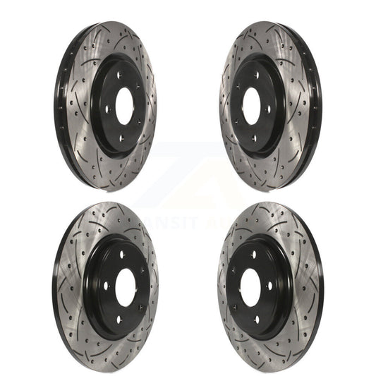 [Avant + Arrière] Kit de disque (percé rainuré revêtu) de frein pour Dodge Grand Caravan Journey Chrysler Town & Country Ram C/V Volkswagen Routan KD-100257