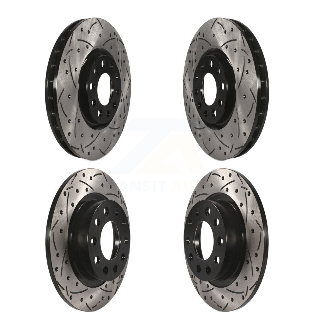 [Avant + Arrière] Kit de disque (percé rainuré revêtu) de frein pour 2013-2016 Dodge Dart KD-100258