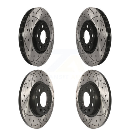 [Avant + Arrière] Kit de disque (percé rainuré revêtu) de frein pour 2015-2017 Chrysler 200 avec 305mm Diameter Rotor KD-100259
