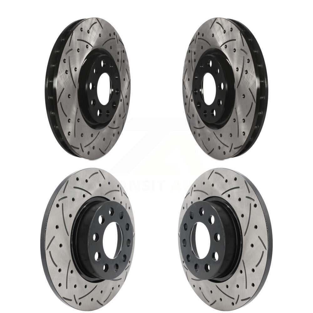 [Avant + Arrière] Kit de disque (percé rainuré revêtu) de frein pour Jeep Renegade Compass Fiat 500X KD-100260