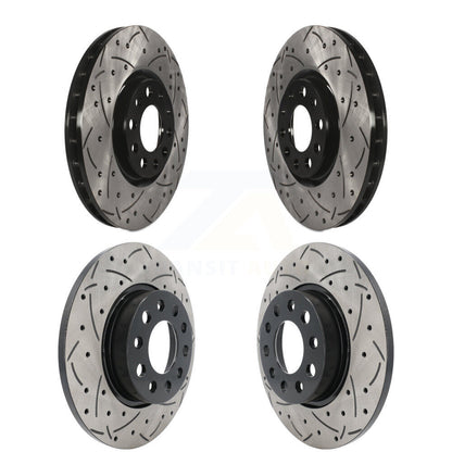 [Avant + Arrière] Kit de disque (percé rainuré revêtu) de frein pour Jeep Renegade Compass Fiat 500X KD-100260