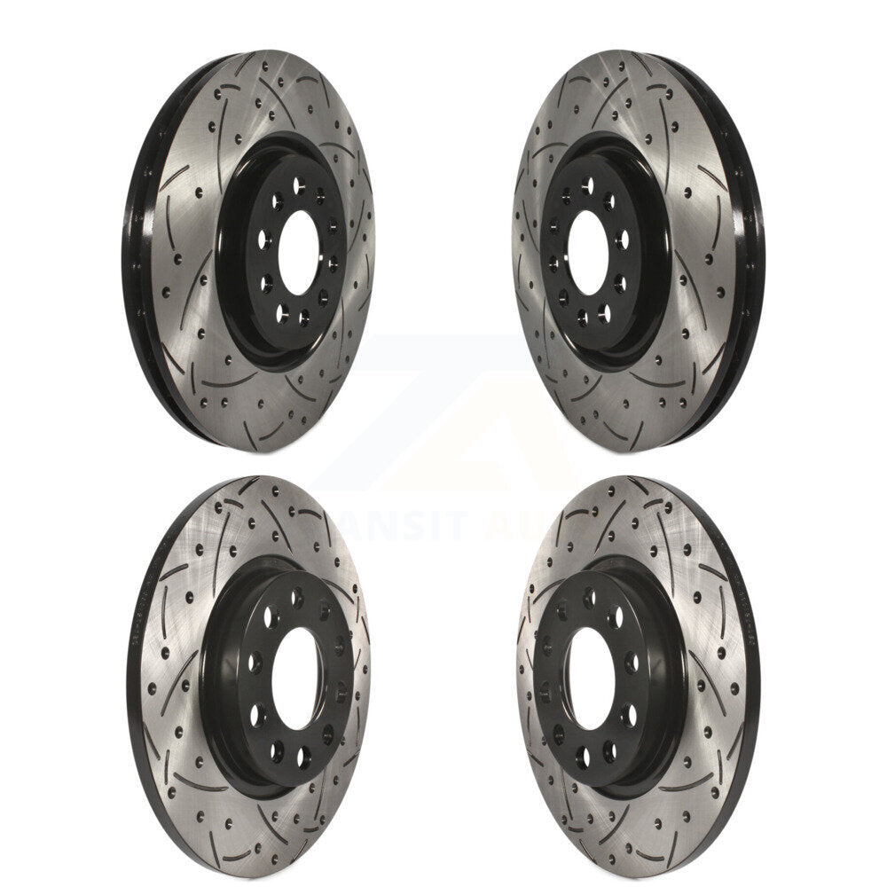 [Avant + Arrière] Kit de disque (percé rainuré revêtu) de frein pour Jeep Cherokee Chrysler 200 KD-100261