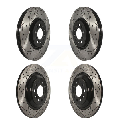 [Avant + Arrière] Kit de disque (percé rainuré revêtu) de frein pour 2014-2021 Jeep Cherokee avec Dual Piston Caliper KD-100262