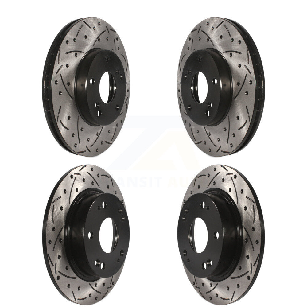 [Avant + Arrière] Kit de disque (percé rainuré revêtu) de frein pour Honda Civic Acura ILX CSX KD-100265