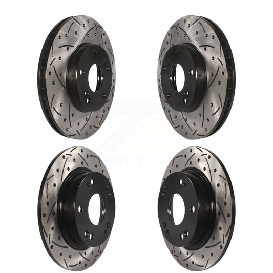 [Avant + Arrière] Kit de disque (percé rainuré revêtu) de frein pour Honda Civic Acura ILX CSX KD-100265