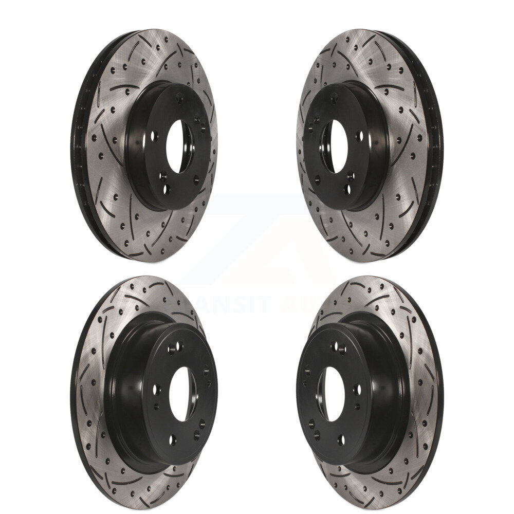 [Avant + Arrière] Kit de disque (percé rainuré revêtu) de frein pour Honda Accord KD-100266