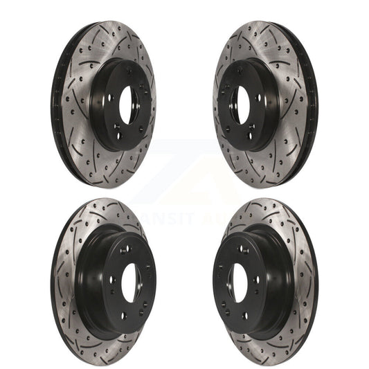 [Avant + Arrière] Kit de disque (percé rainuré revêtu) de frein pour Honda Accord KD-100266