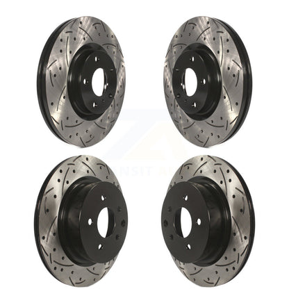 [Avant + Arrière] Kit de disque (percé rainuré revêtu) de frein pour Nissan INFINITI Maxima G37 G35 M35 350Z EX35 370Z G25 M45 Q40 QX50 EX37 KD-100269