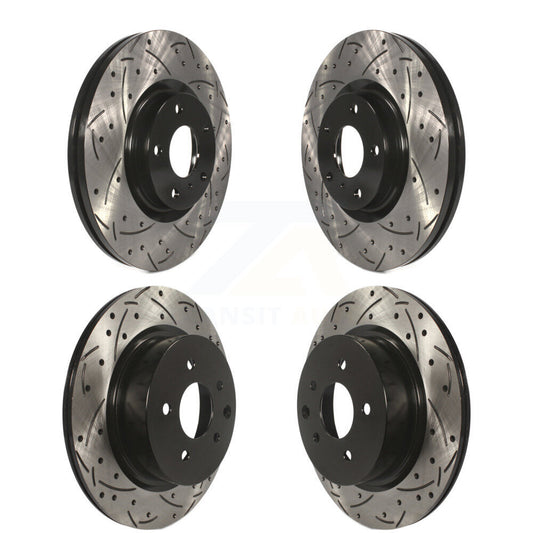 [Avant + Arrière] Kit de disque (percé rainuré revêtu) de frein pour Nissan INFINITI Maxima G37 G35 M35 350Z EX35 370Z G25 M45 Q40 QX50 EX37 KD-100269