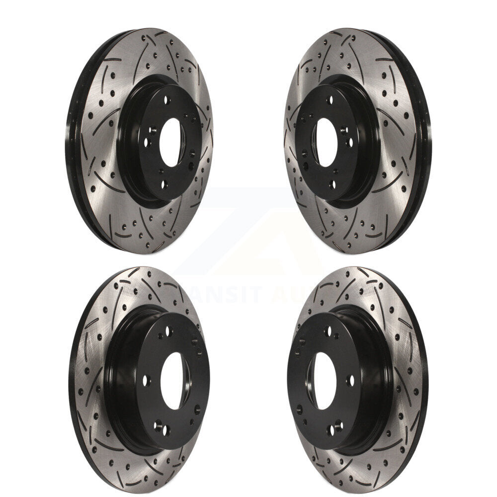 [Avant + Arrière] Kit de disque (percé rainuré revêtu) de frein pour Honda Civic Acura ILX CSX KD-100272
