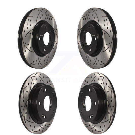 [Avant + Arrière] Kit de disque (percé rainuré revêtu) de frein pour Honda Civic Acura ILX CSX KD-100272