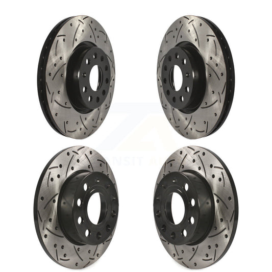[Avant + Arrière] Kit de disque (percé rainuré revêtu) de frein pour 2008 Audi A3 Quattro KD-100278