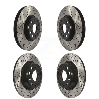 [Avant + Arrière] Kit de disque (percé rainuré revêtu) de frein pour Volkswagen Tiguan CC Passat GTI Audi Q3 Limited A3 Quattro KD-100279
