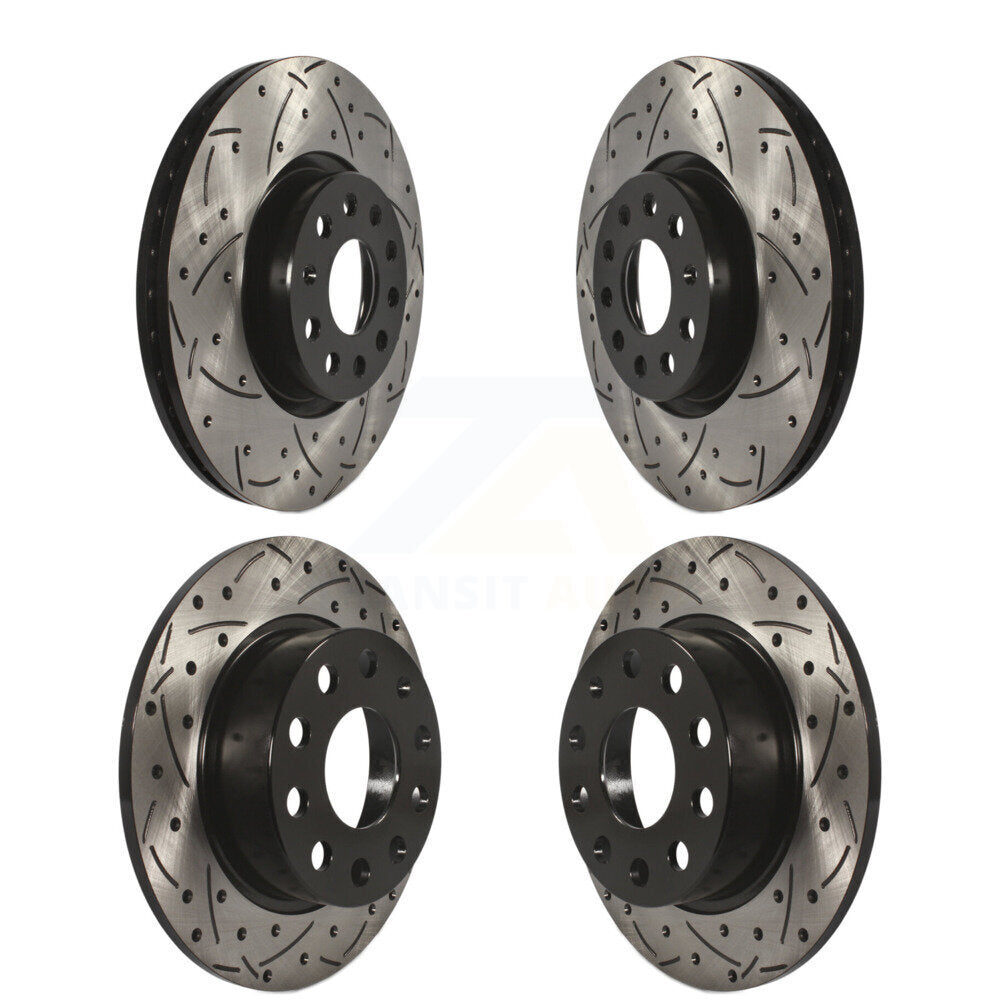 [Avant + Arrière] Kit de disque (percé rainuré revêtu) de frein pour Volkswagen Jetta Beetle KD-100281