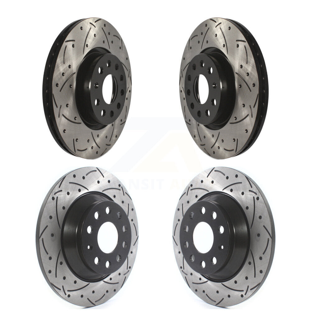 [Avant + Arrière] Kit de disque (percé rainuré revêtu) de frein pour Audi Q3 Quattro TT KD-100282