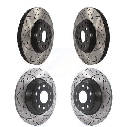 [Avant + Arrière] Kit de disque (percé rainuré revêtu) de frein pour Audi Q3 Quattro TT KD-100282