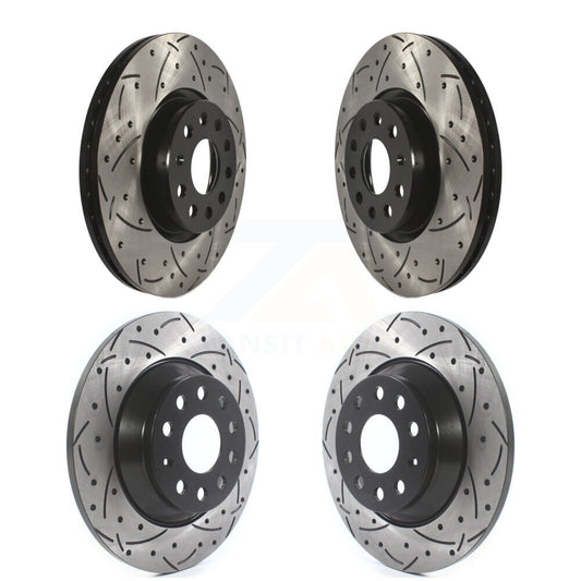[Avant + Arrière] Kit de disque (percé rainuré revêtu) de frein pour Audi Q3 Quattro TT KD-100282