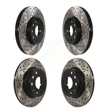 [Avant + Arrière] Kit de disque (percé rainuré revêtu) de frein pour Volkswagen Audi Beetle A3 Golf SportWagen Quattro e-Golf Taos KD-100284
