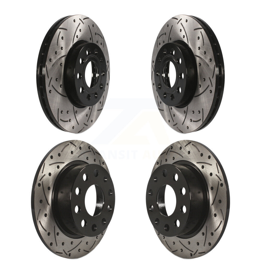 [Avant + Arrière] Kit de disque (percé rainuré revêtu) de frein pour Volkswagen Jetta Beetle Golf SportWagen KD-100285