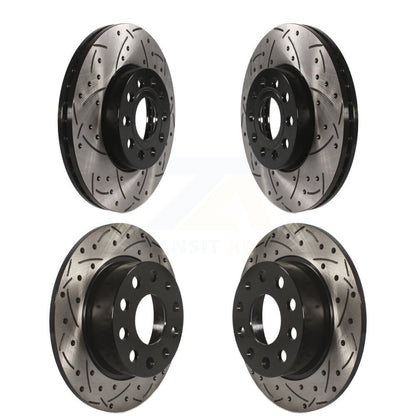 [Avant + Arrière] Kit de disque (percé rainuré revêtu) de frein pour Volkswagen Jetta Beetle Golf SportWagen KD-100285
