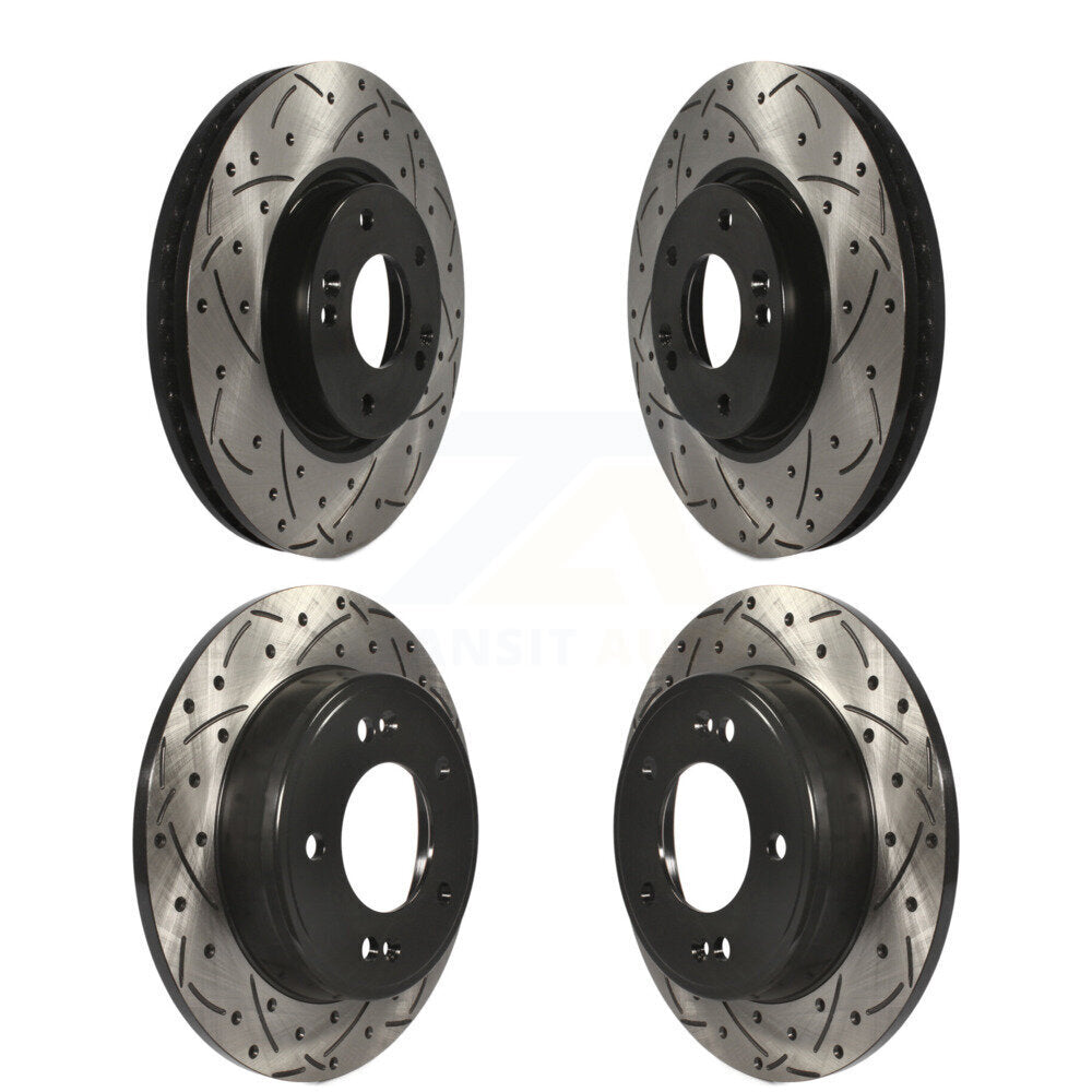 [Avant + Arrière] Kit de disque (percé rainuré revêtu) de frein pour Kia Forte Hyundai Veloster Forte5 Koup KD-100286