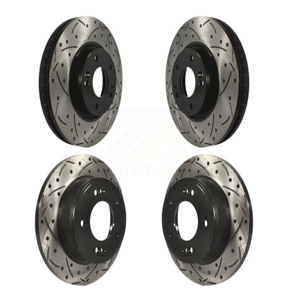 [Avant + Arrière] Kit de disque (percé rainuré revêtu) de frein pour Kia Forte Hyundai Veloster Forte5 Koup KD-100286