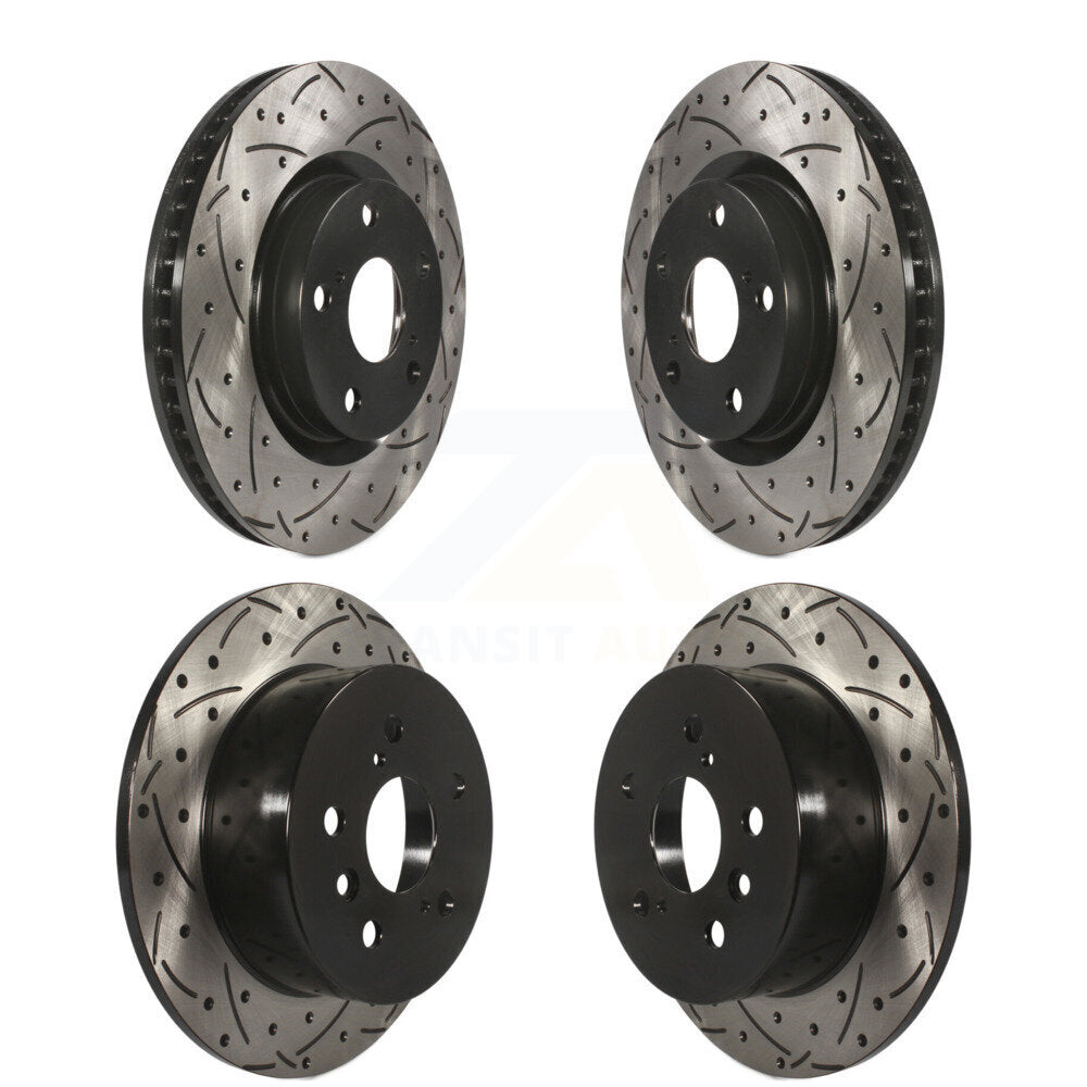 [Avant + Arrière] Kit de disque (percé rainuré revêtu) de frein pour Toyota Camry Lexus ES350 Avalon ES300h KD-100289