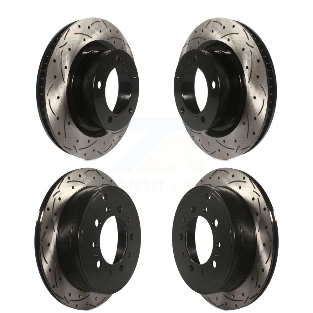 [Avant + Arrière] Kit de disque (percé rainuré revêtu) de frein pour Toyota Tundra Sequoia Lexus LX570 Land Cruiser KD-100299