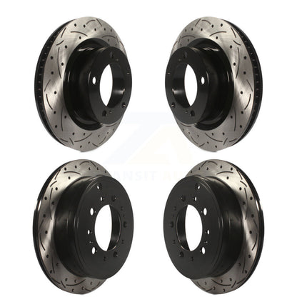[Avant + Arrière] Kit de disque (percé rainuré revêtu) de frein pour Toyota Tundra Sequoia Lexus LX570 Land Cruiser KD-100299