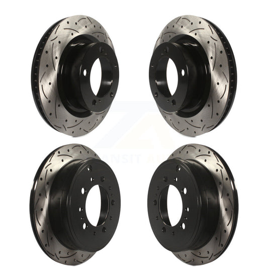 [Avant + Arrière] Kit de disque (percé rainuré revêtu) de frein pour Toyota Tundra Sequoia Lexus LX570 Land Cruiser KD-100299