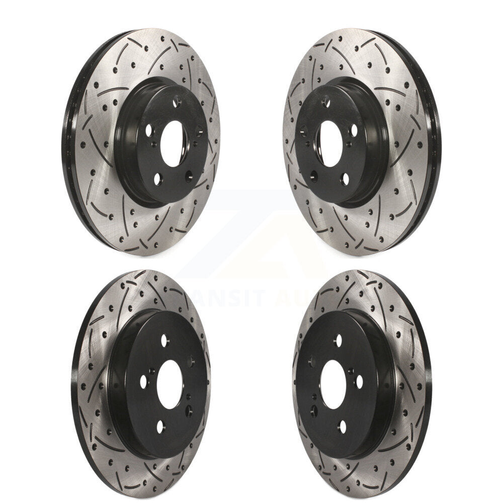 [Avant + Arrière] Kit de disque (percé rainuré revêtu) de frein pour Toyota Corolla Matrix Pontiac Vibe KD-100306