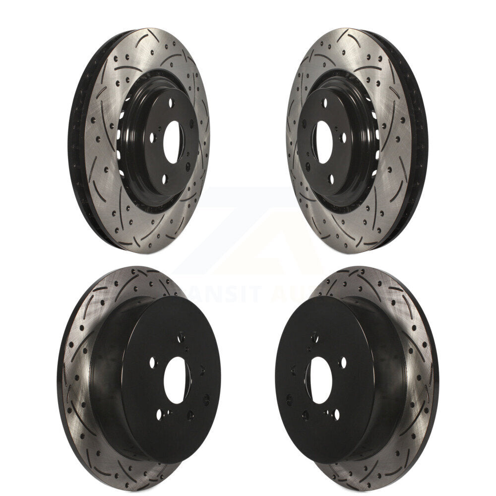 [Avant + Arrière] Kit de disque (percé rainuré revêtu) de frein pour Toyota Highlander Sienna Lexus RX350 RX450h KD-100307