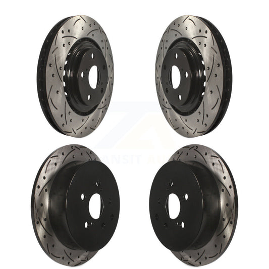 [Avant + Arrière] Kit de disque (percé rainuré revêtu) de frein pour Toyota Highlander Sienna Lexus RX350 RX450h KD-100307
