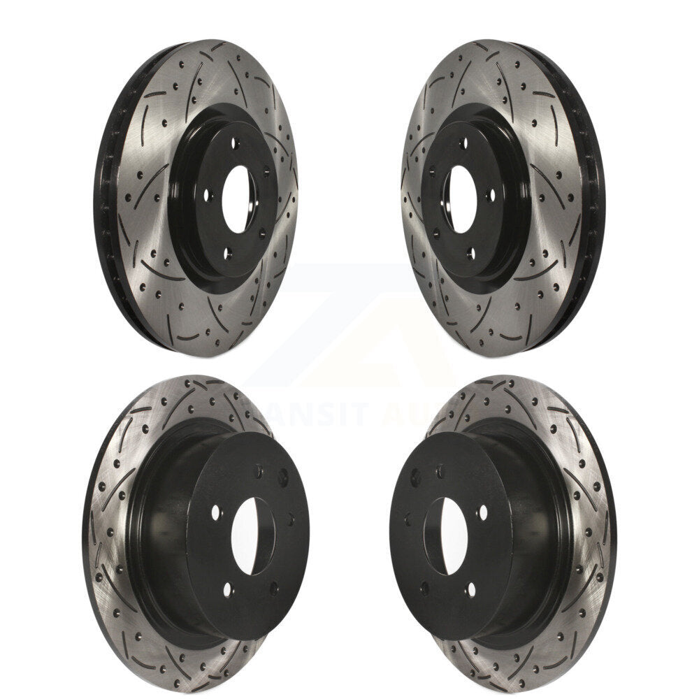 [Avant + Arrière] Kit de disque (percé rainuré revêtu) de frein pour 2007-2012 Nissan Sentra SE-R Spec V KD-100310
