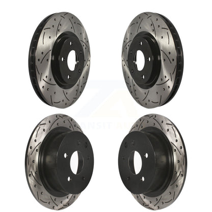 [Avant + Arrière] Kit de disque (percé rainuré revêtu) de frein pour 2007-2012 Nissan Sentra SE-R Spec V KD-100310